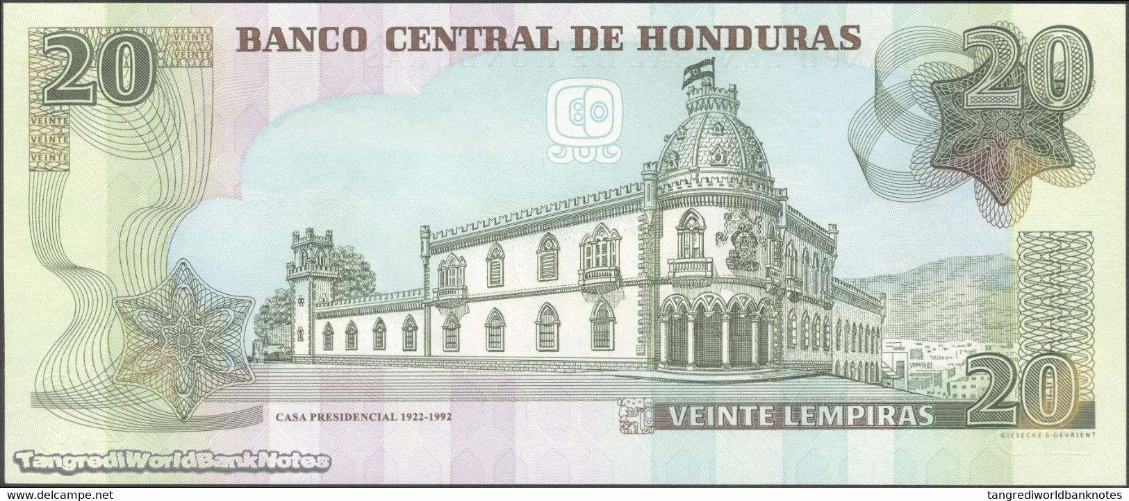 TWN - HONDURAS 92 - 20 Lempiras 26.8.2004 Prefix BA - Printer: GIESECKE & DEVRIENT﻿ UNC - Honduras