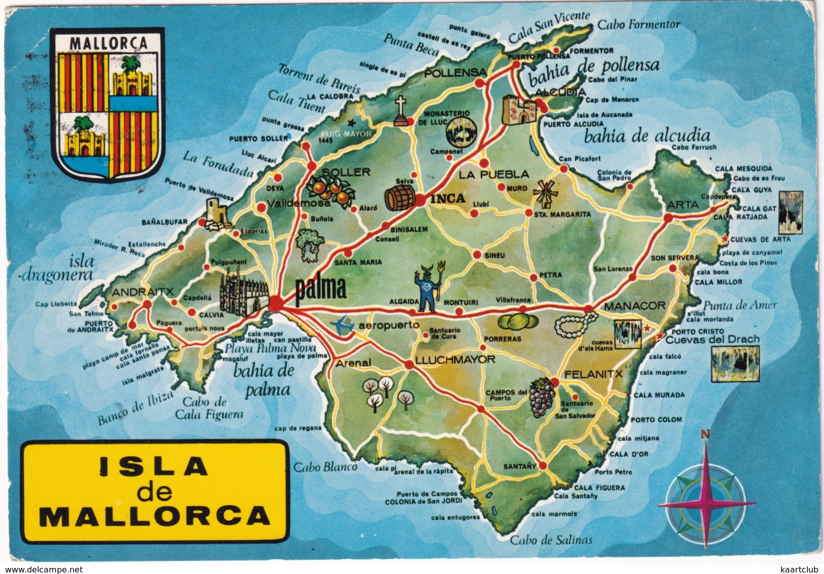 Isla De Mallorca - Map/Carte/Kaart - (Mallorca, Baleares) - Mallorca