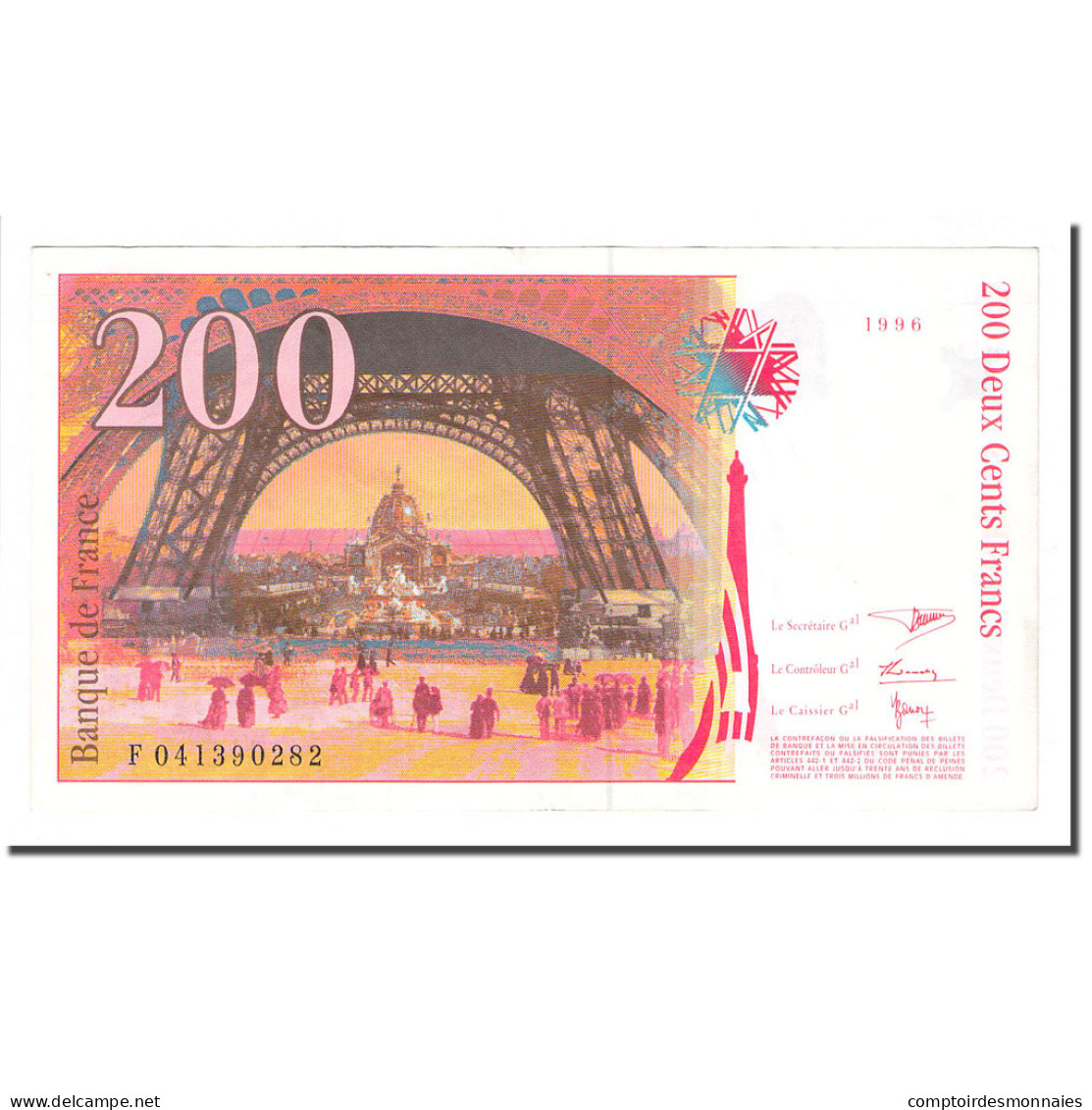France, 200 Francs, Eiffel, 1996, TTB+, Fayette:75.3a, KM:159a - 200 F 1995-1999 ''Eiffel''