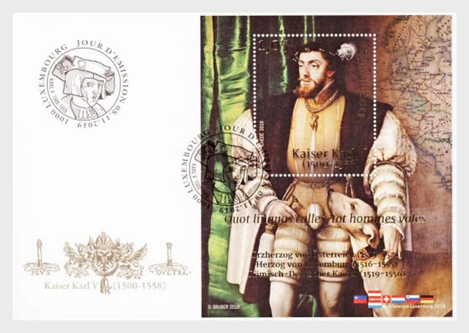 H01 Luxembourg 2019 100 Years 'Luxembourg Midwives Association' Charles V, Holy Roman Emperor  FDC - Nuovi