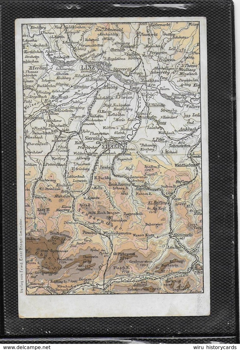 AK 0356  Landkarten-Karte Salzkammergut ( Admont-Linz ) - Verlag Brandt Um 1900-1910 - Landkarten