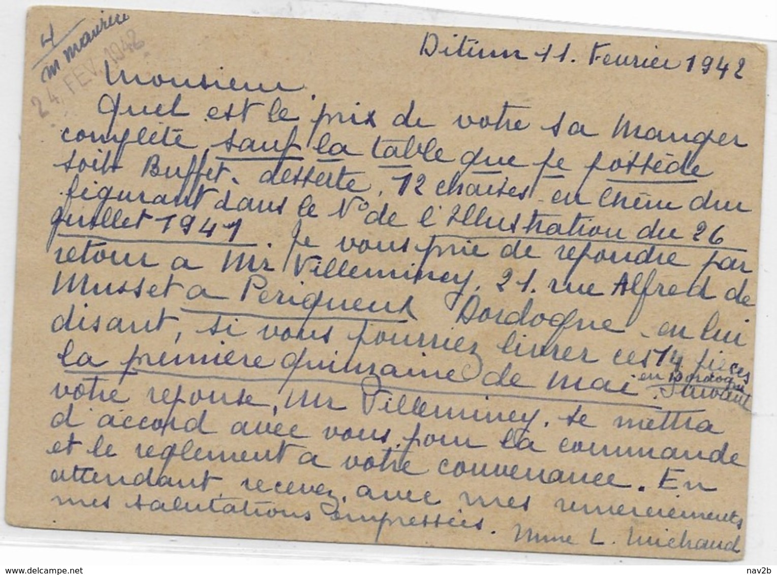 Entier Carte Postale Iris 80 Cts Oblitérée Guinée Francaise 1942. Texte Un Peu Surprenant Pour L'époque... - Cartas & Documentos