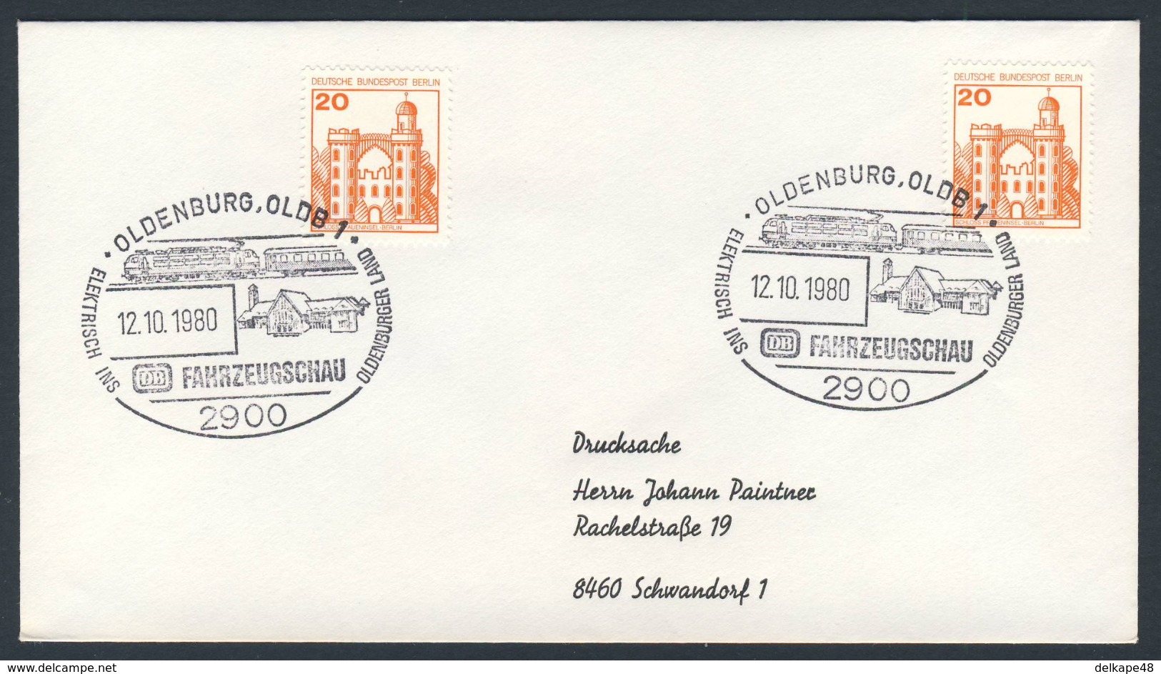 Deutschland Germany 1980 Brief Cover - Elektrisch Ins Oldenburgerland - DB Fahrzeugschau / Vehicle Show - Treinen