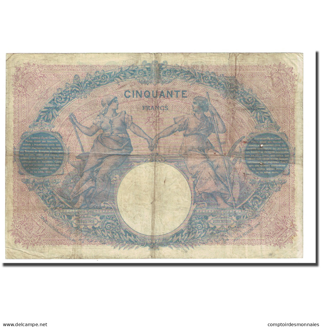 France, 50 Francs, Bleu Et Rose, 1900-01-26, TB, Fayette:14.12, KM:64b - 50 F 1889-1927 ''Bleu Et Rose''