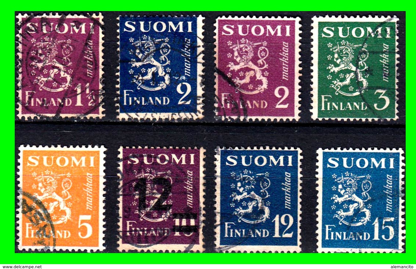 FINLANDIA 8 SELLOS USADOS AÑO 1930/46 - Oblitérés