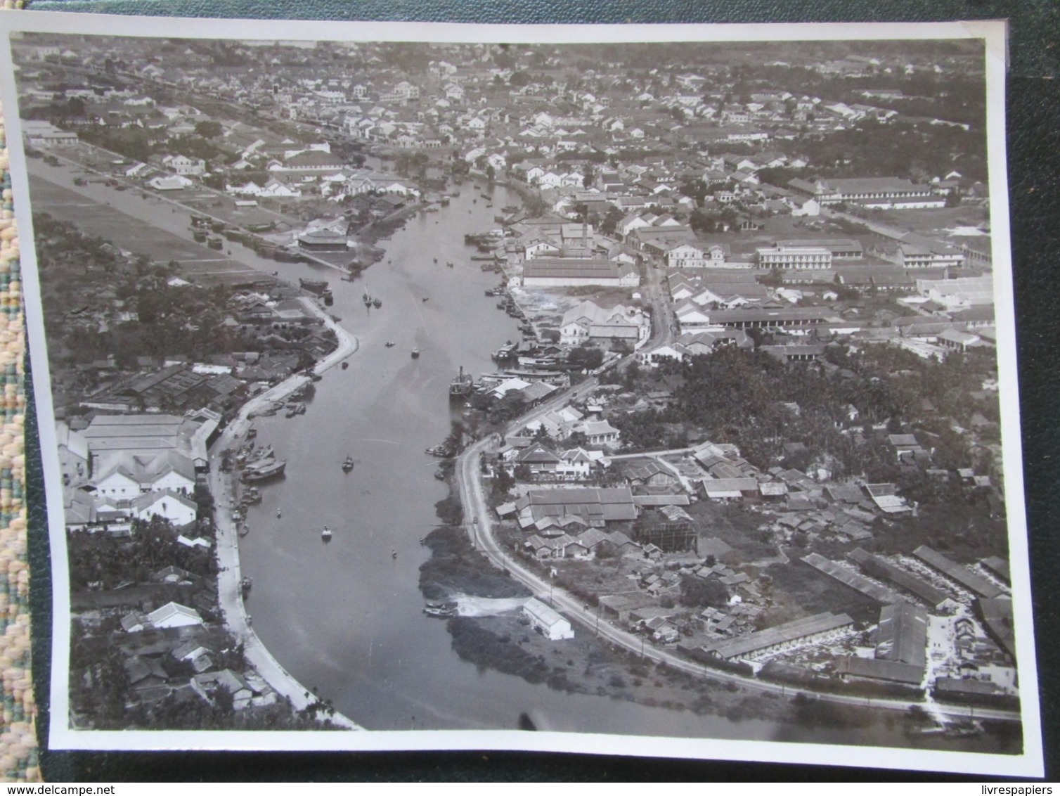 Indochine Lot 3 Photos Vue Aerienne Saigon Photo Compagnie Aerienne Française Grand Format - Lieux