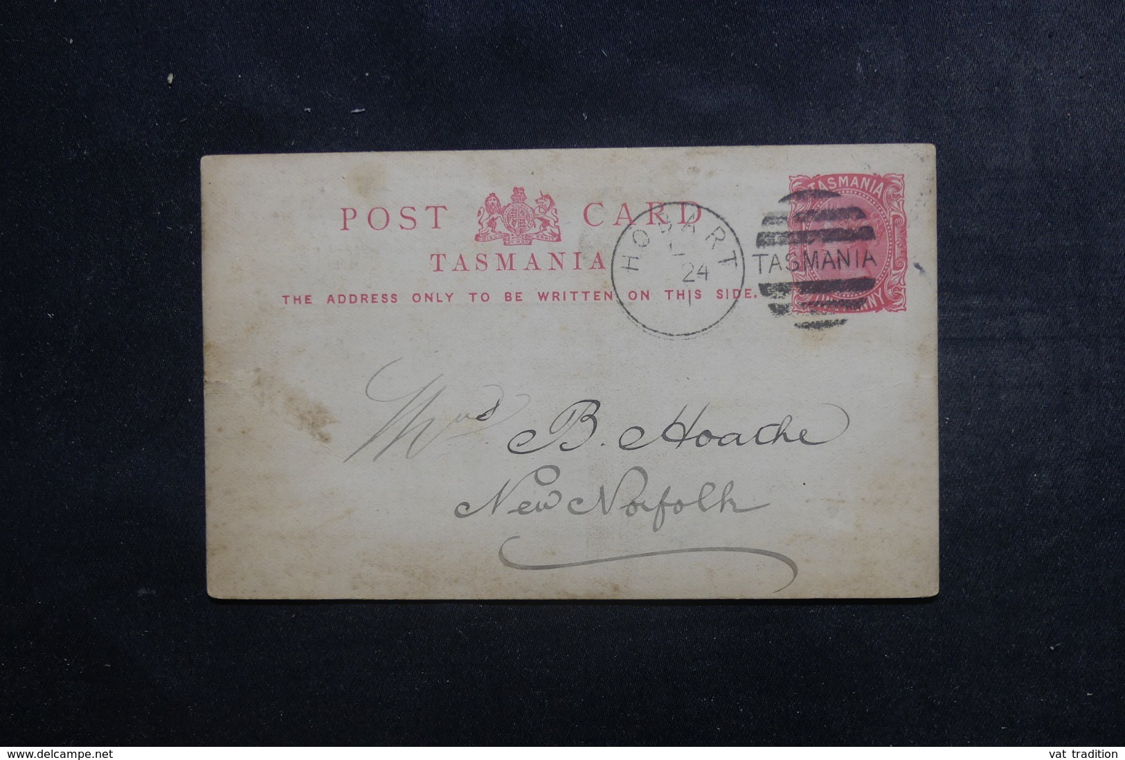 TASMANIE - Entier Postal Commercial De Hobart Pour New Norfolk En 1891 - L 46273 - Lettres & Documents