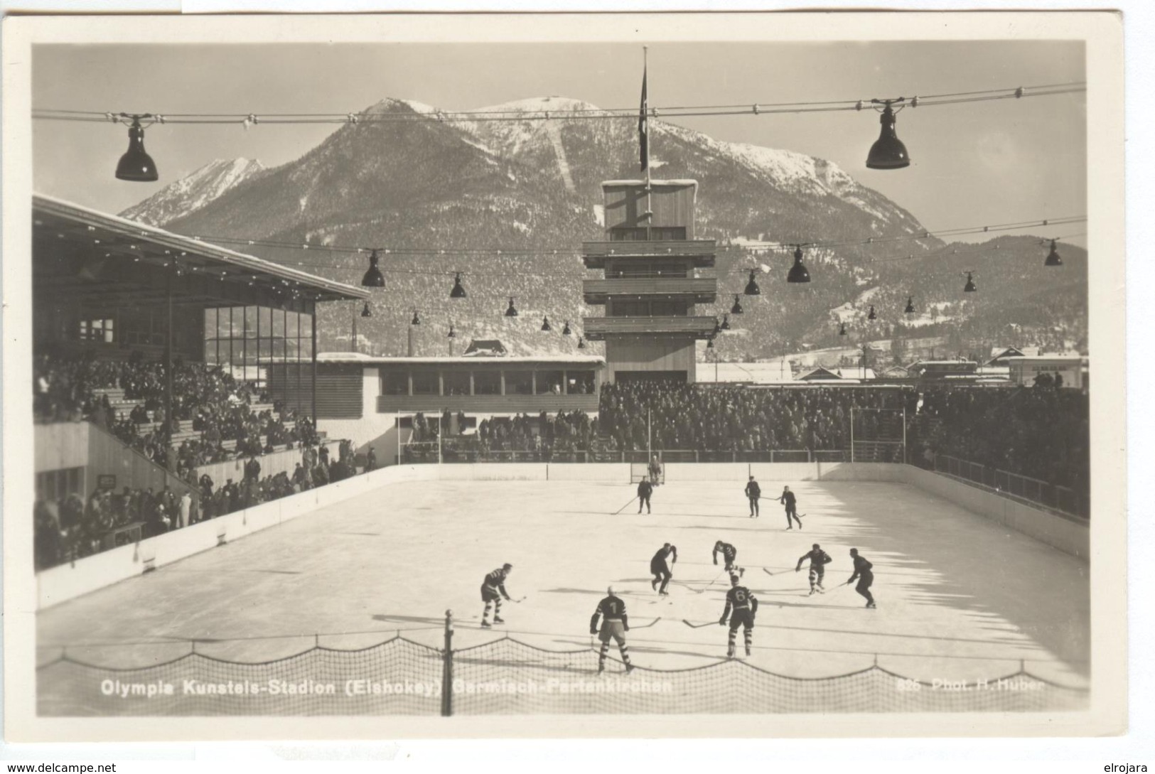 GERMANY Unused Olympic Postcard Huber Nr. 826 With Icehockey Match - Eishockey