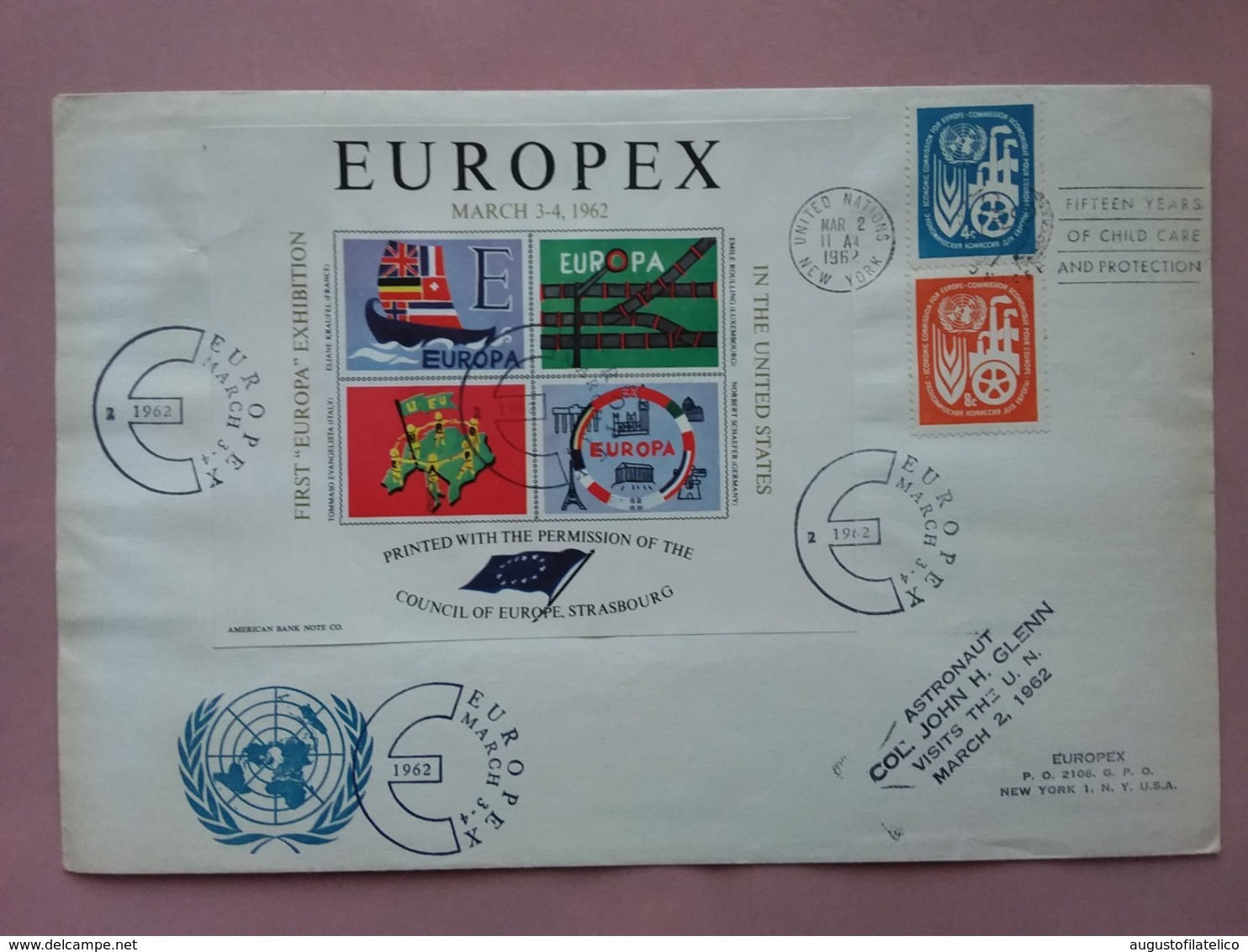 STATI UNITI - Europa CEPT - 1° Esposizione Negli U.S.A. - Con Foglietto Ricordo Ufficiale + Spese Postali - Used Stamps