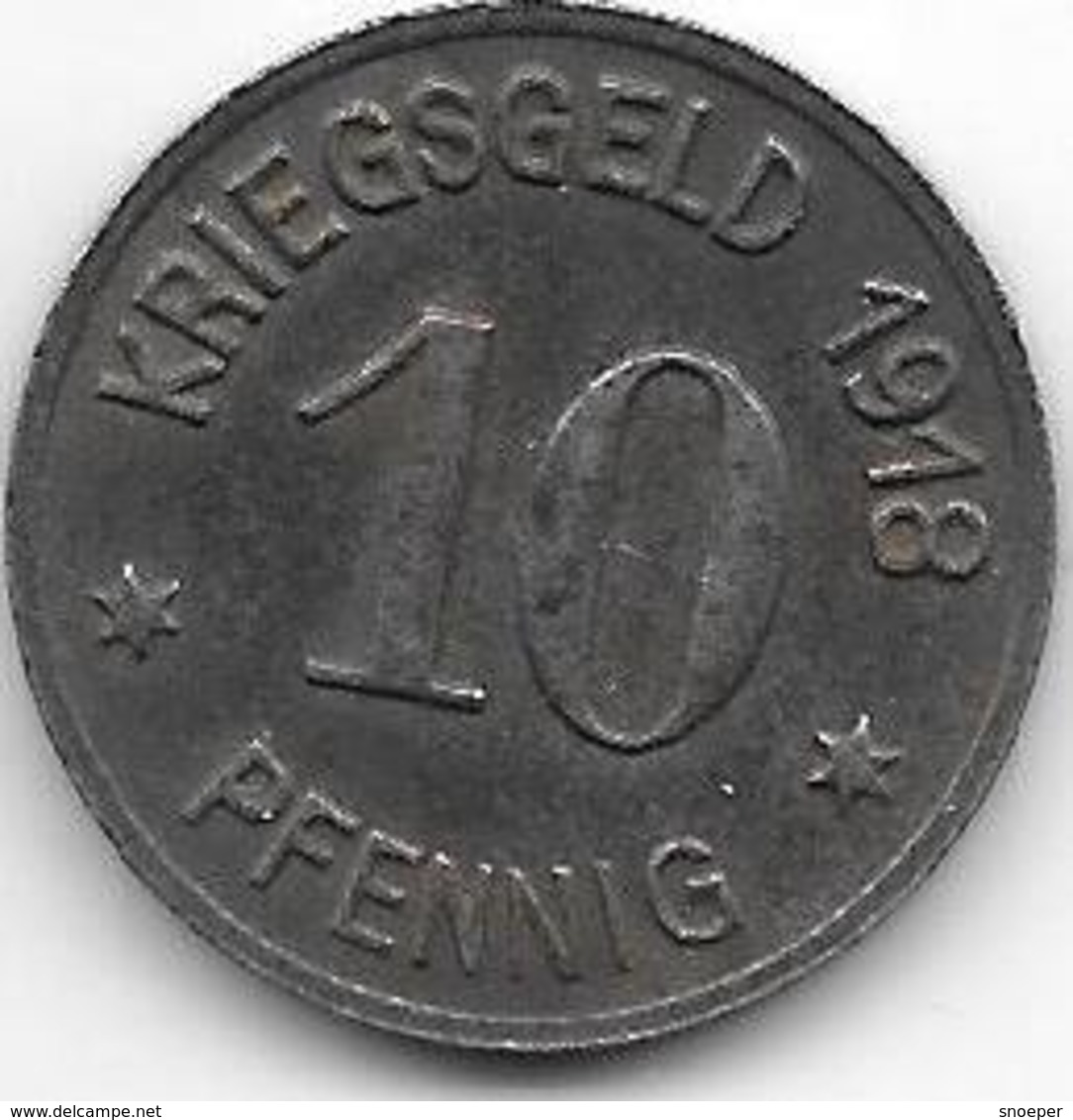 *notgeld  Siegen  10 Pfennig   1918  Fe  497.4a 21,6 Mm - Autres & Non Classés