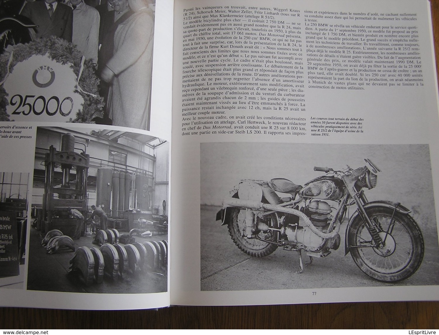 BMW Motos Le Grand Livre S Knittel Industrie Moto Motocyclette Industrie Allemande Side Car Cross Modèle Course Armée