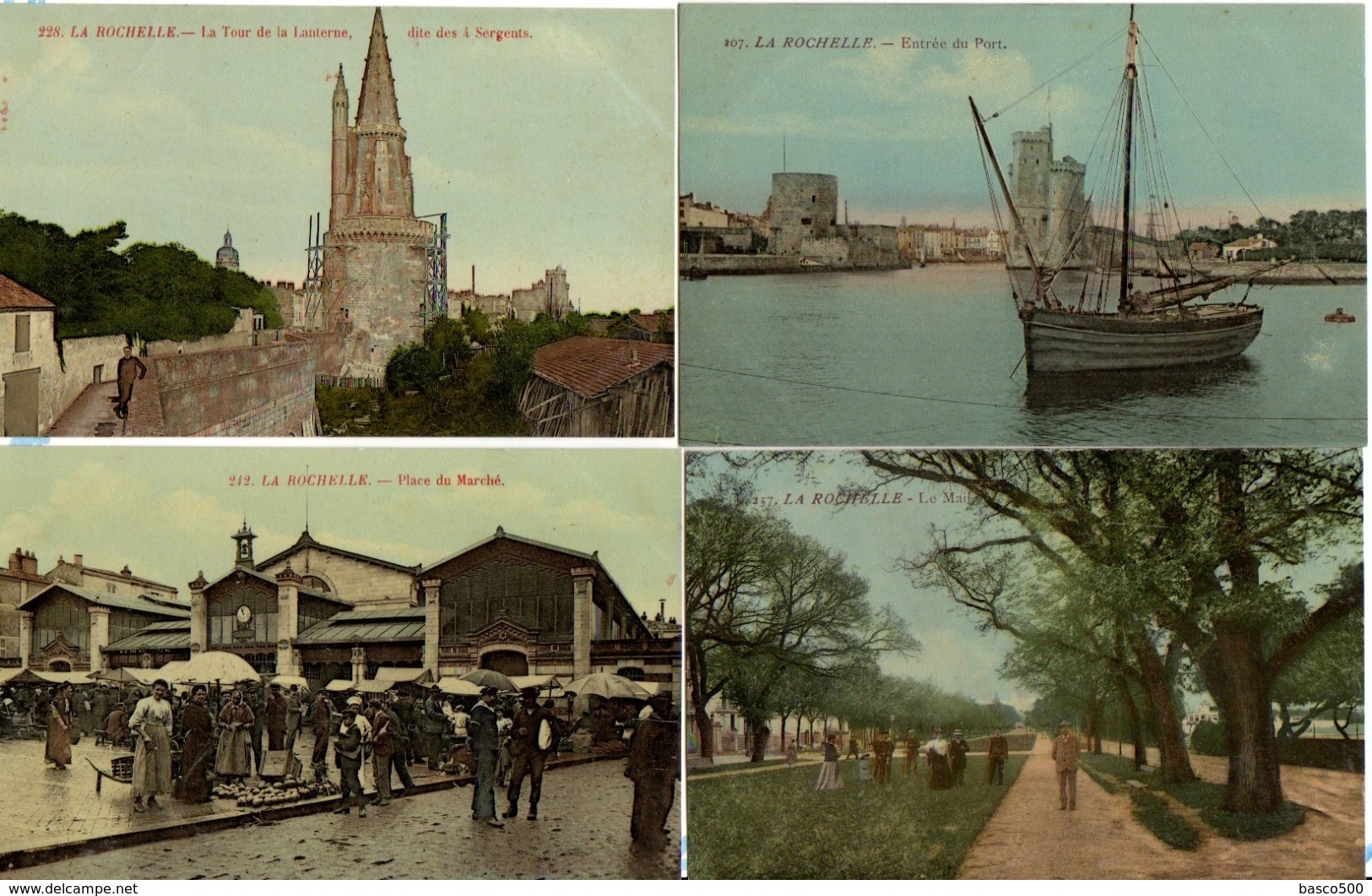 LA ROCHELLE - 13 Cartes Anciennes Sur Papier Glacé Diverses Vues - La Rochelle