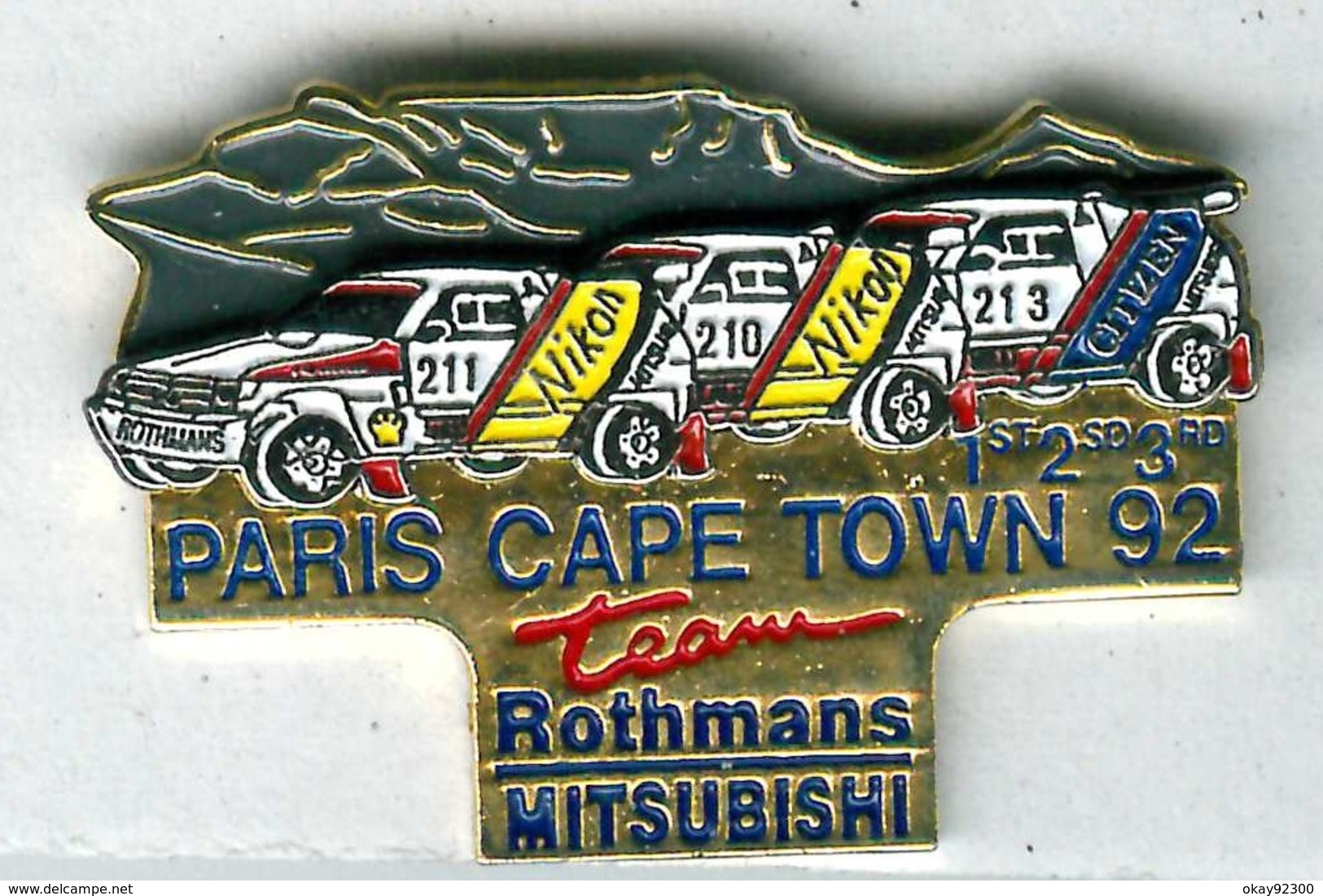 Pin's Rallye Paris-Cape Town Dakar 1992 Mitsubishi - Rally