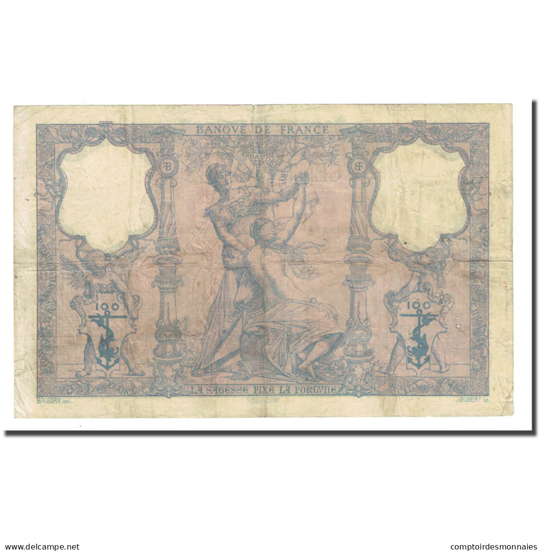 France, 100 Francs, Bleu Et Rose, 1897-08-09, TB, Fayette:21.10, KM:65b - 100 F 1888-1909 ''Bleu Et Rose''