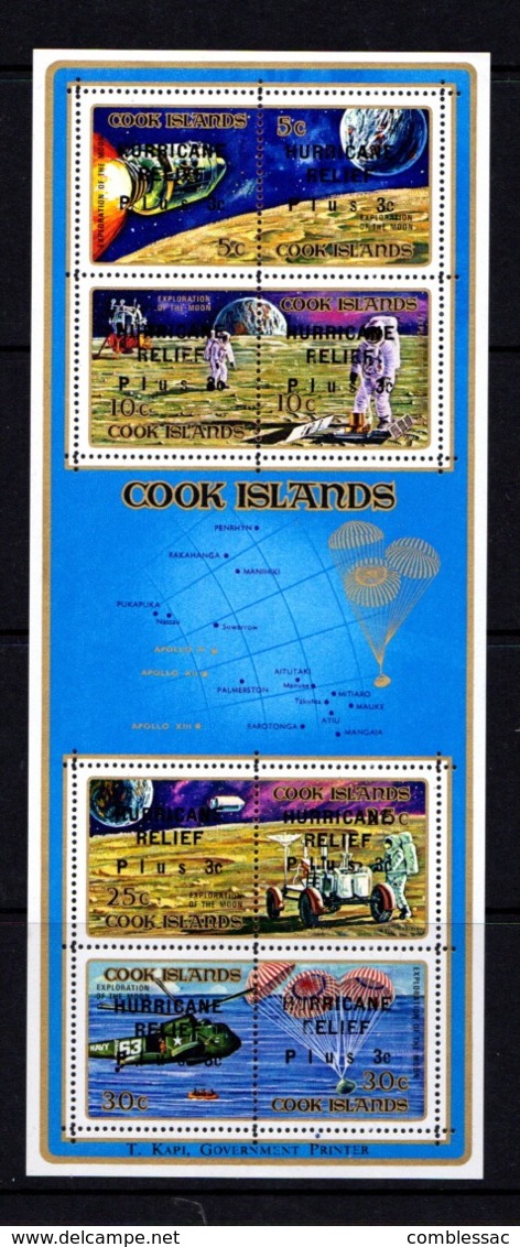 COOK  ISLANDS    1972    Hurricane  Relief     Sheetlet    MNH - Cook Islands