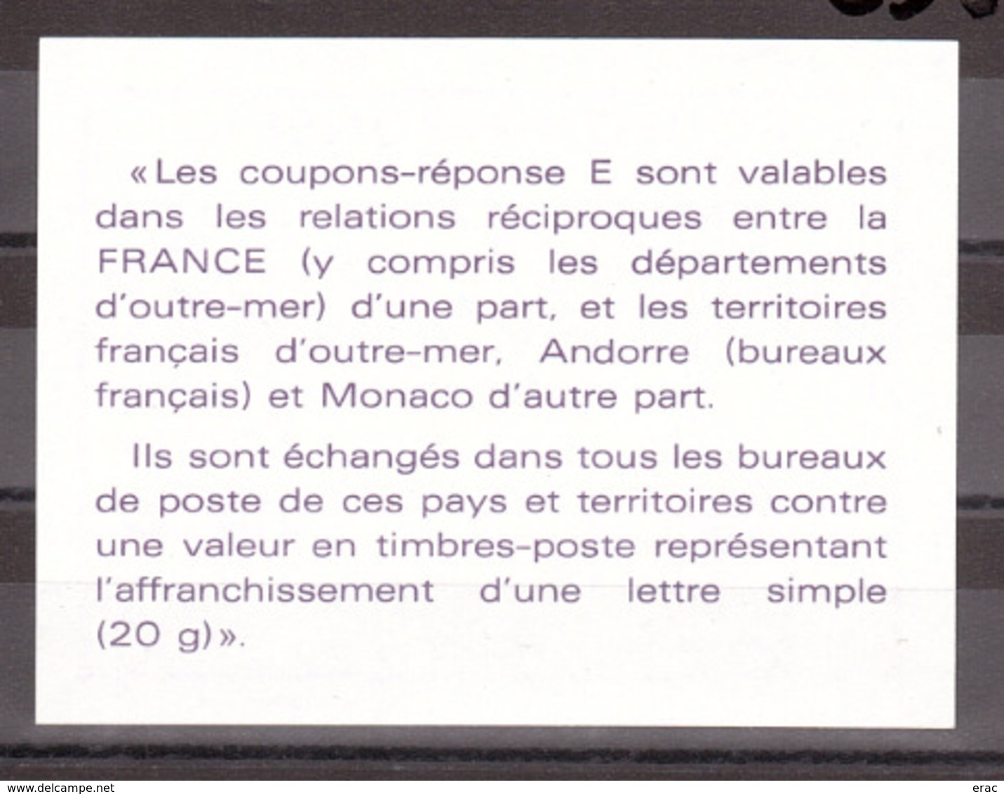 Coupon-Réponse (E) - 3.60 - Marseille Rue De Rome - Reply Coupons