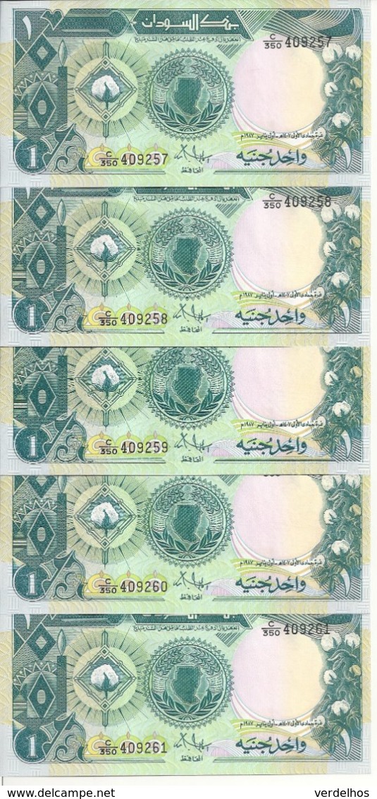 SOUDAN 1 POUND 1987 UNC P 39 ( 5 Billets ) - Sudan
