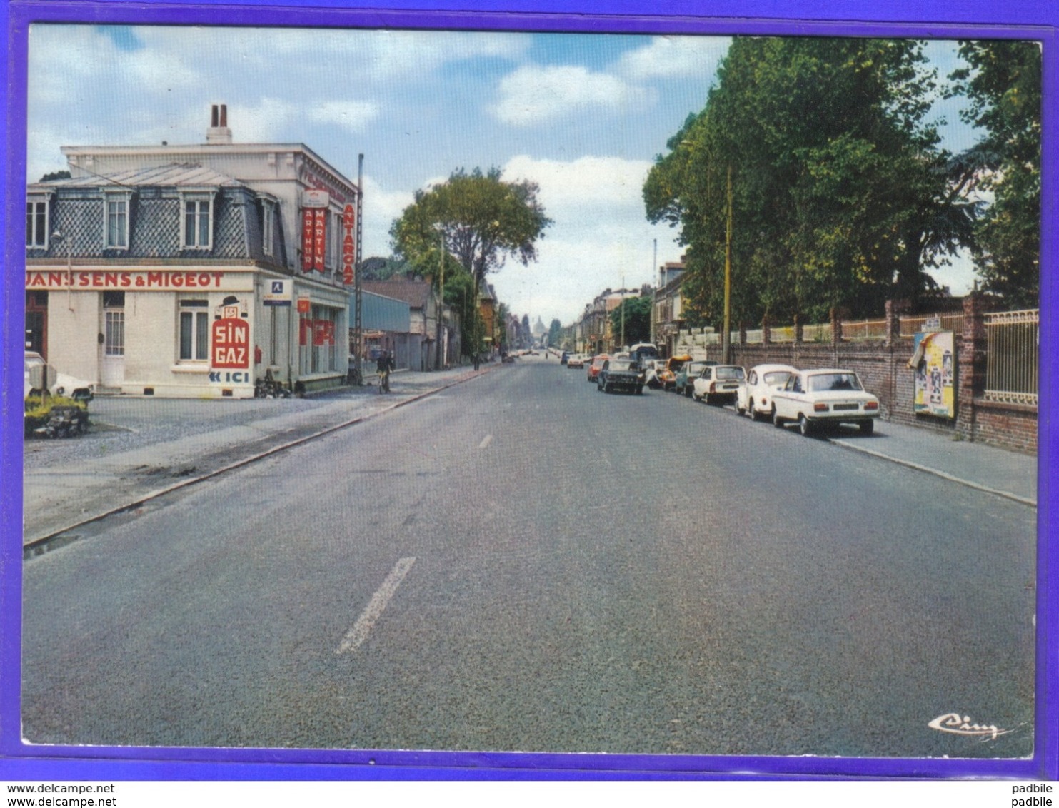 Carte Postale 59. Sin-le-Noble  Hotel Restaurant Janssens & Migeot  GS Citroën   Très Beau Plan - Sin Le Noble