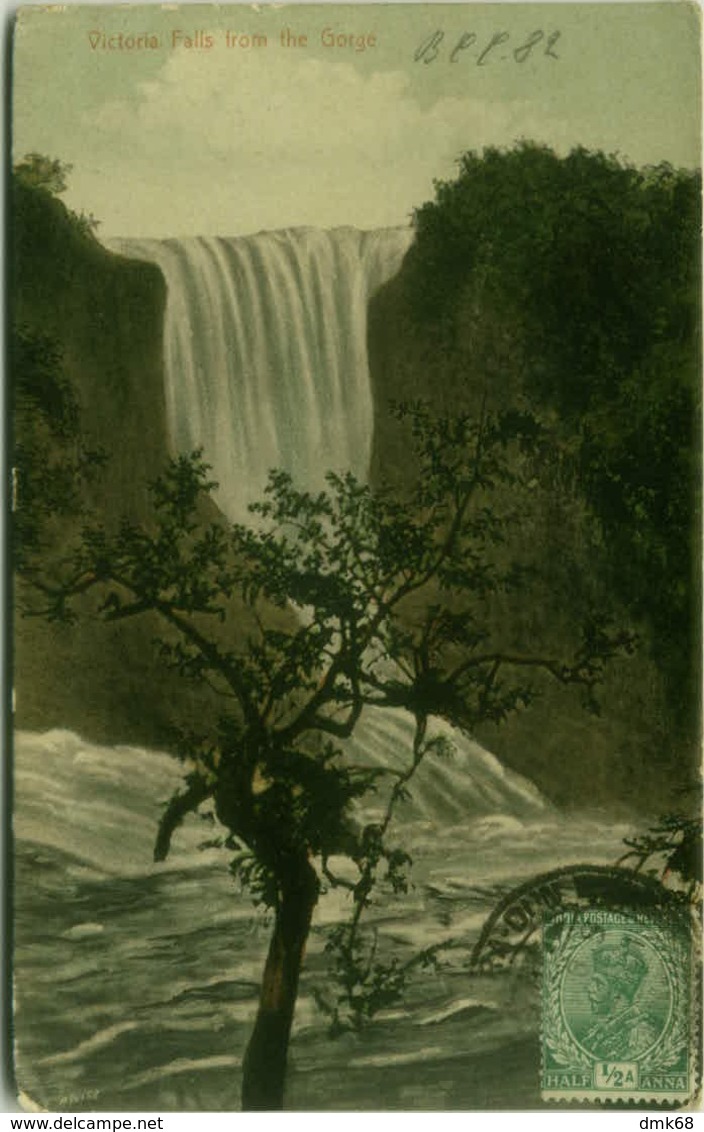 ZAMBIA - VICTORIA FALLS FROM THE GORGE - BY A. RITTENBERG - STAMP - 1919 (5500) - Zambie