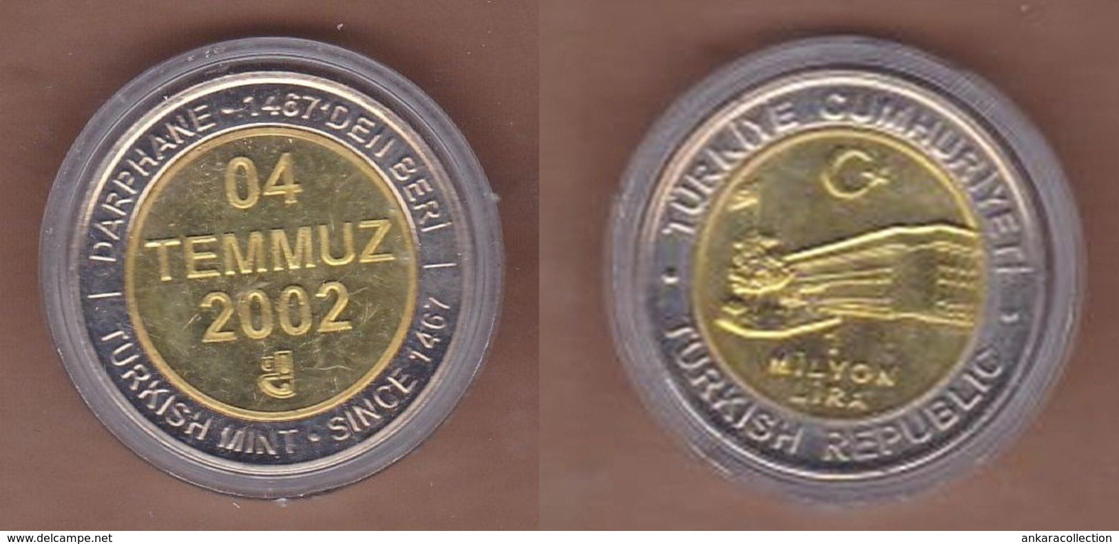 AC - 1 000 000 LIRA 04 JULY 2002 COMMEMORATIVE BIMETALLIC DAILY COIN TURKEY - Turkije