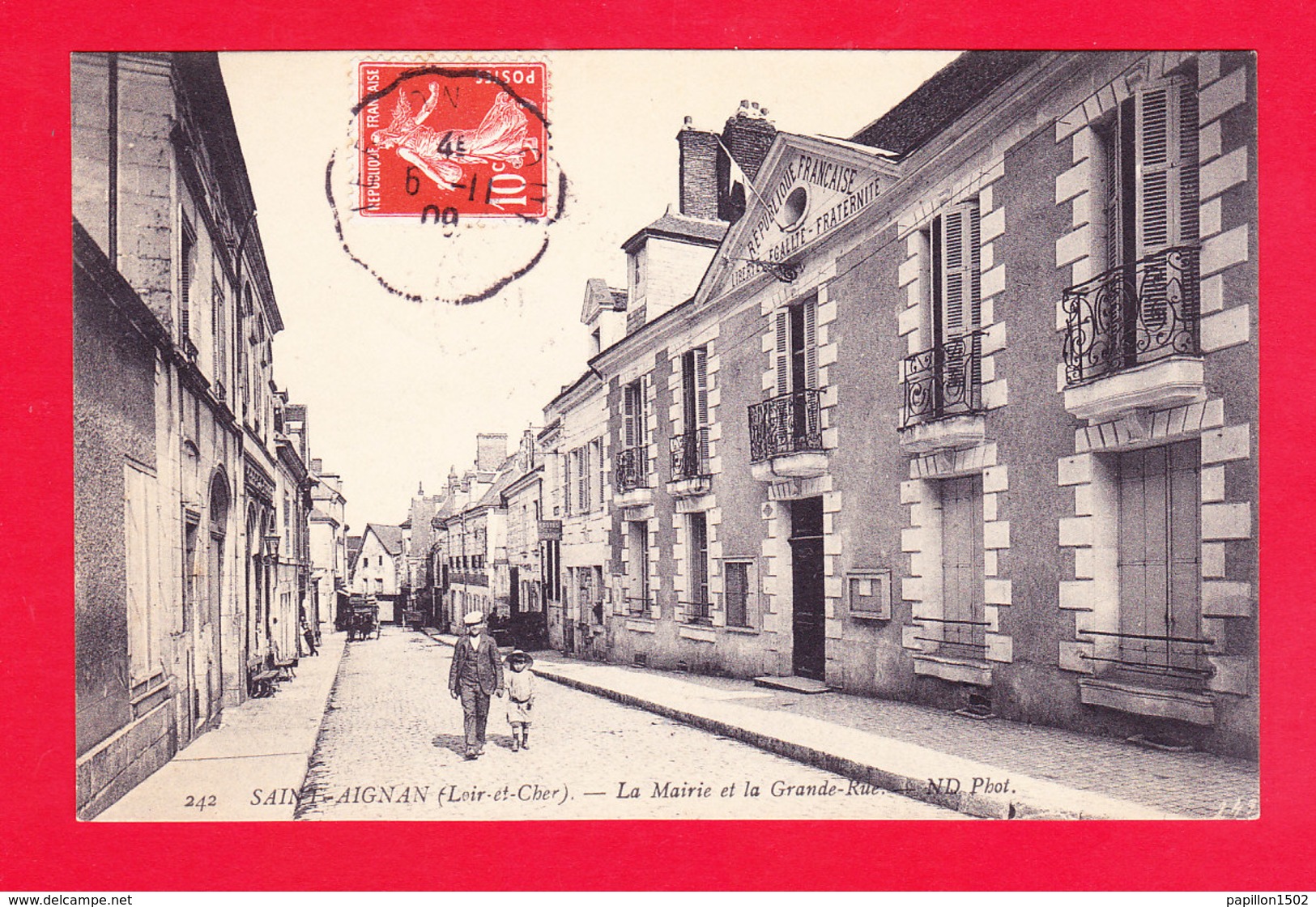 F-41-Saint Aignan-02A58  La Mairie Et La Grande Rue, Cpa BE - Saint Aignan