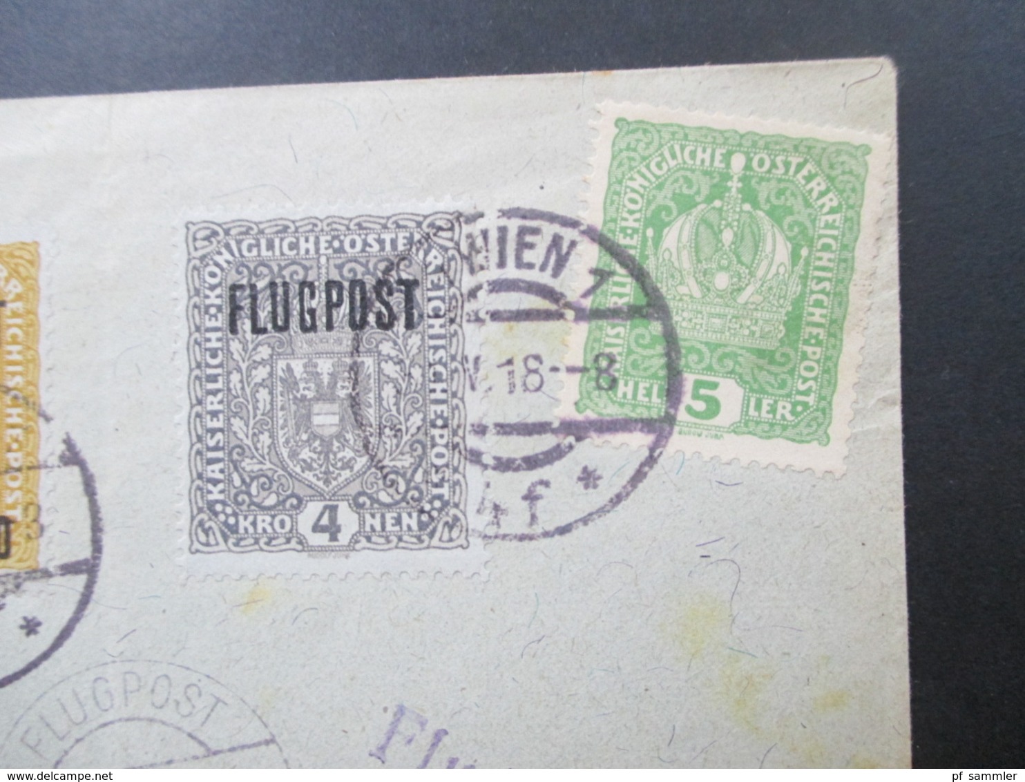 Österreich Flugpost Nr. 225 - 227 Wien 1 - Lemberg Flug Vom 1.4.1918 - Covers & Documents
