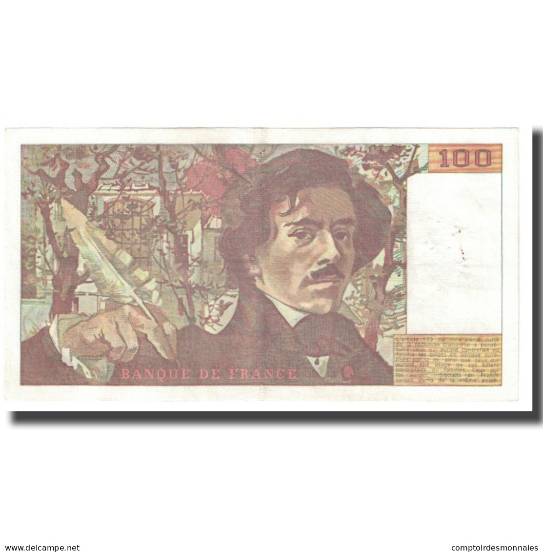 France, 100 Francs, Delacroix, 1980, P. A.Strohl-G.Bouchet-J.J.Tronche, 1980 - 100 F 1978-1995 ''Delacroix''