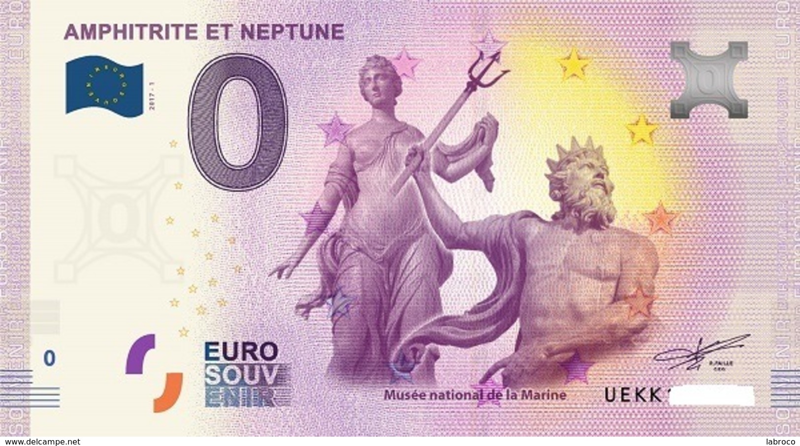 Billet 0 Euro FRANCE  AMHITRITE ET NEPTUNE 2017.1 - Privéproeven