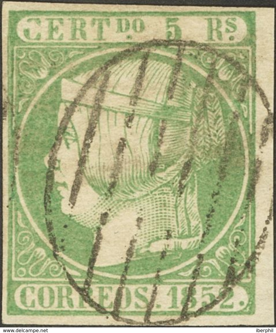 º15. 1852. 5 Reales Verde. MAGNIFICO. - Altri & Non Classificati