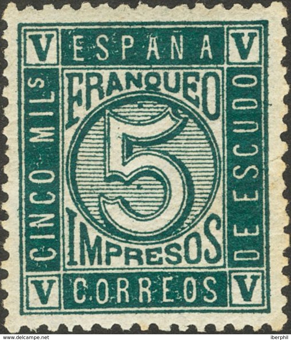 *93. 1867. 5 Mils Verde Oscuro. Color Muy Intenso Y Bien Centrado. MAGNIFICO. - Sonstige & Ohne Zuordnung