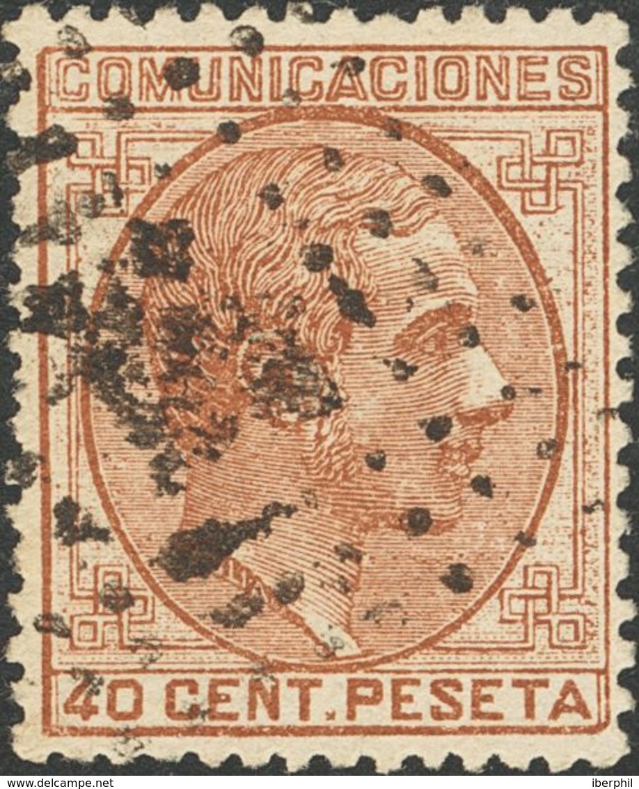 º193F. 1878. 40 Cts Castaño Rojo. FALSO SPERATI, Sin La Marca De La B.P.A. Al Dorso. MAGNIFICO Y MUY RARO. Cert. COMEX. - Otros & Sin Clasificación