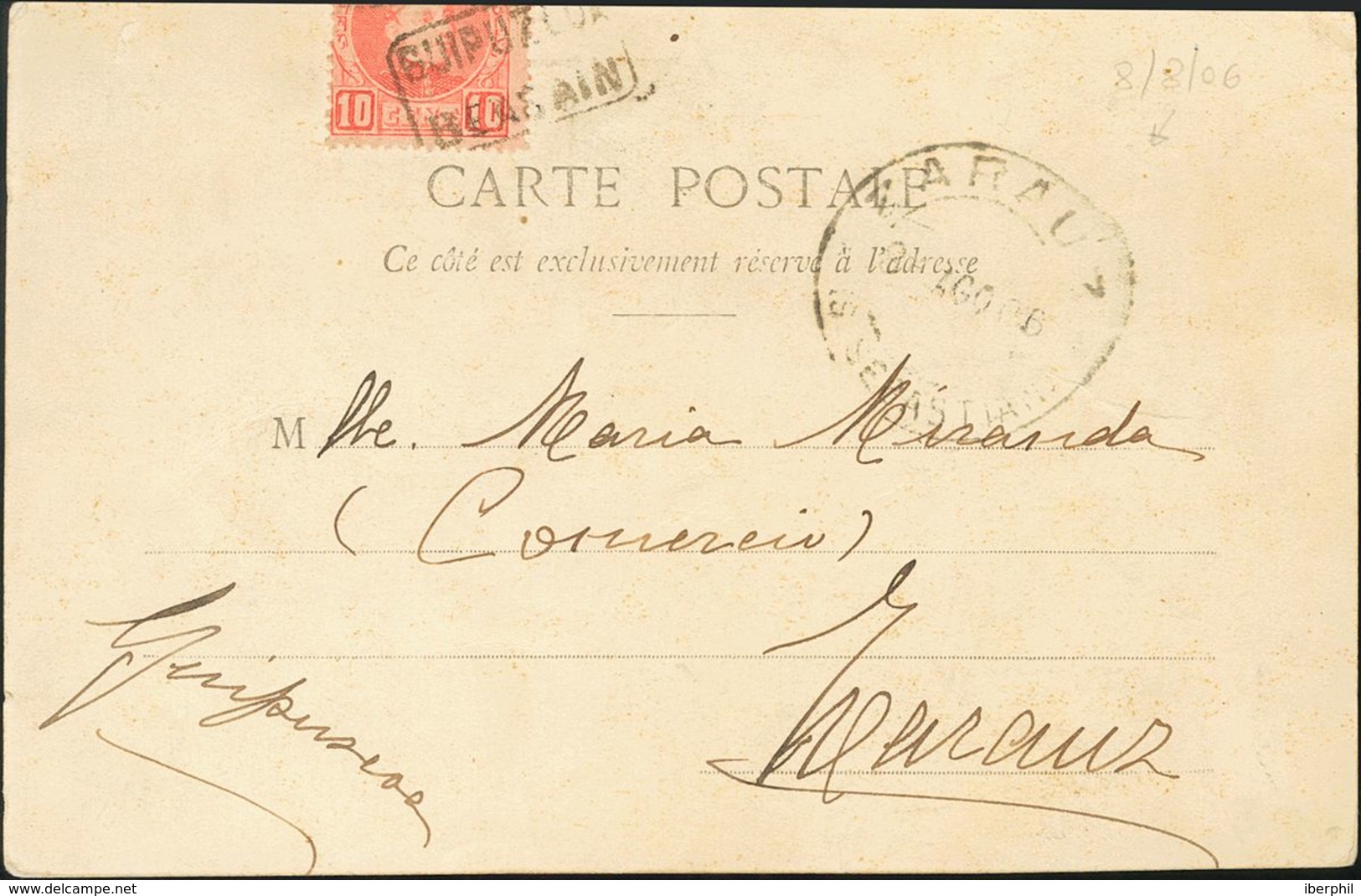 Sobre . (1905ca). Conjunto De Cinco Tarjetas Postales Circuladas Con Sellos Del 5 Cts ó 10 Cts De La Emisión Del Cadete  - Autres & Non Classés