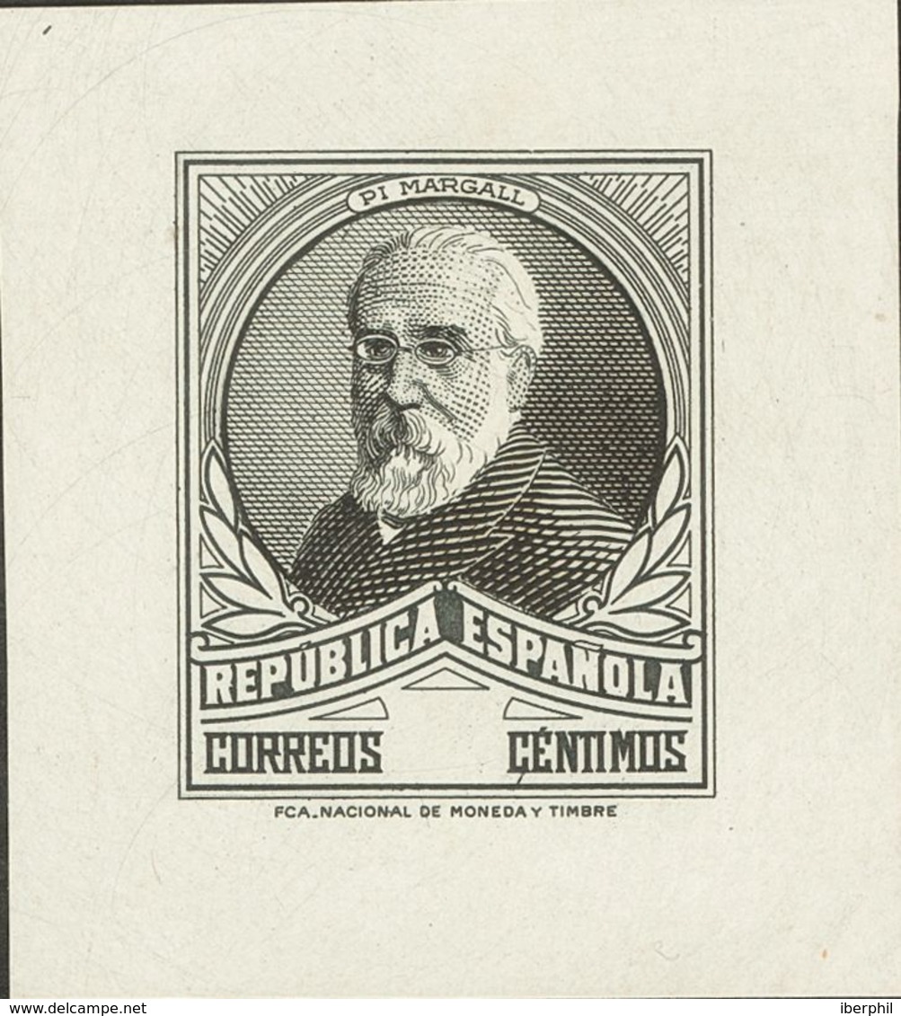 (*)655P. 1931. Sin Valor, Negro. PRUEBA DE PUNZON. MAGNIFICA. (Gálvez, 2995) - Sonstige & Ohne Zuordnung