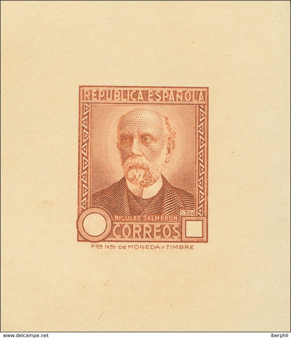 (*)657P. 1932. Sin Valor, Castaño Amarillo. PRUEBA DE PUNZON. MAGNIFICA Y RARA. (Gálvez, 3023) - Autres & Non Classés