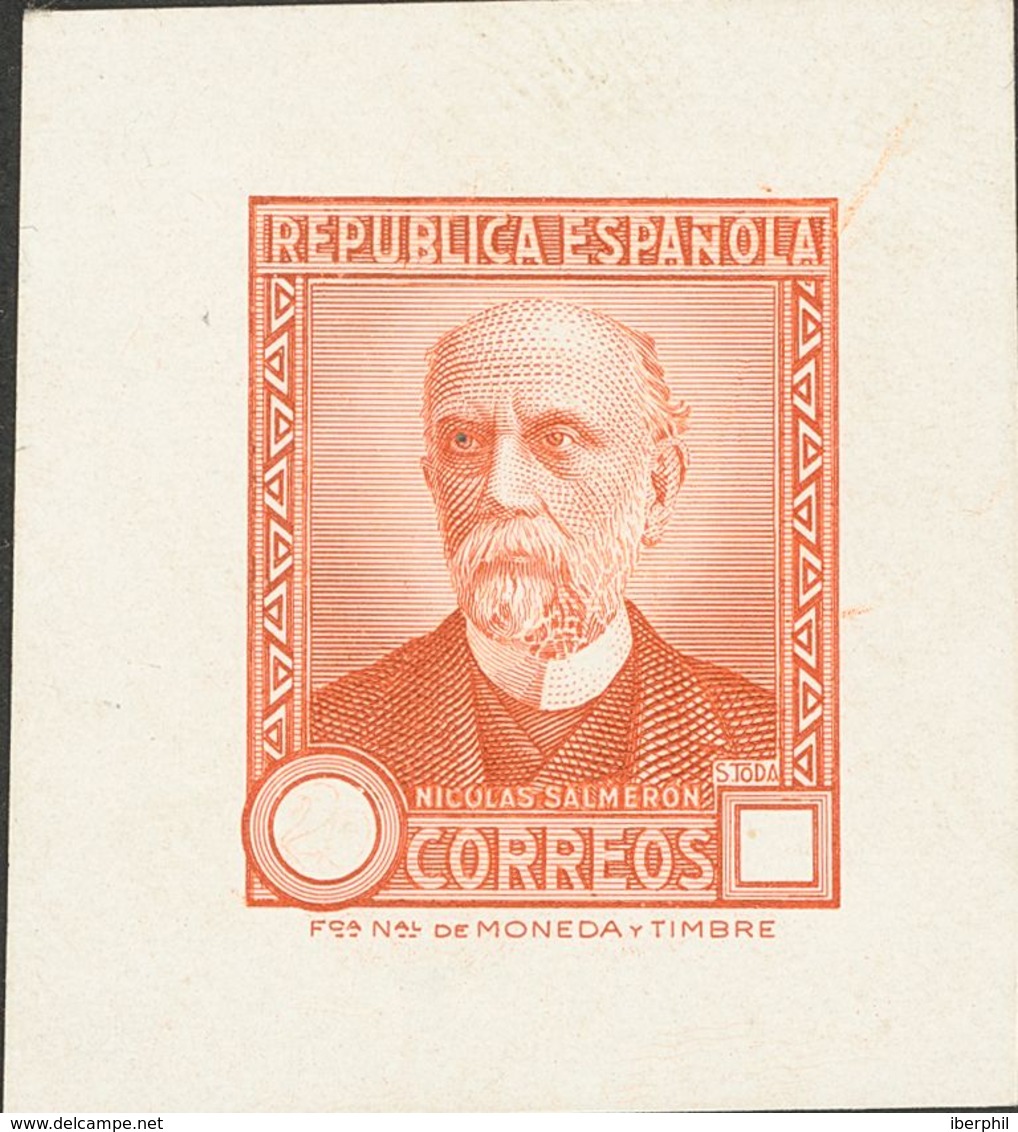 (*)657P. 1932. Sin Valor, Naranja. PRUEBA DE PUNZON. MAGNIFICA Y RARA. (Gálvez, 3026) - Autres & Non Classés