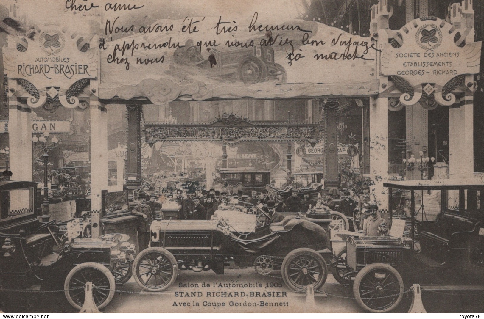 Salon De L'Automobile 1905 Stand Richard-Brasier Avec La Coupe Gordon-Bennet - Turismo