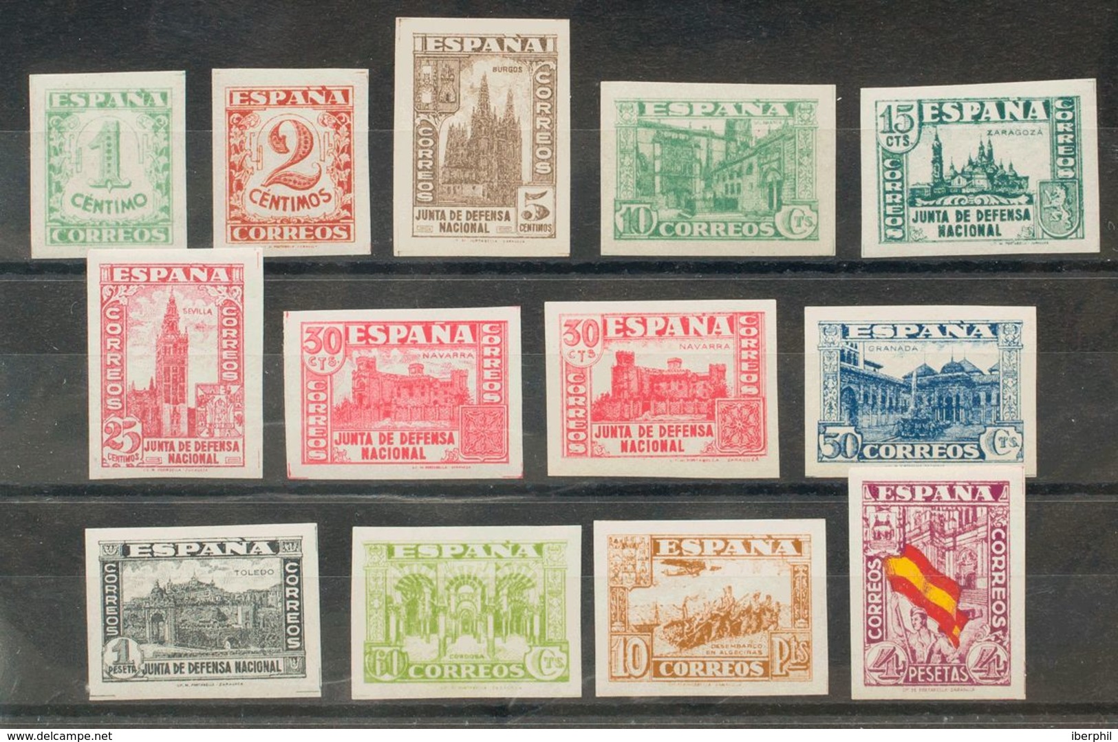 **802/13. 1936. Serie Completa, Doce Valores (incluyendo Además Innecesariamente El Sello Tipo 1 Cts Verde, Emitido Sin  - Sonstige & Ohne Zuordnung