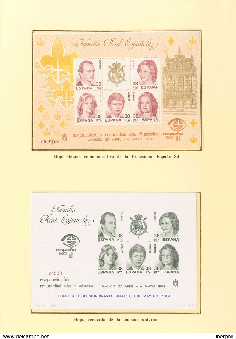 **6/7P. 1984. Carpeta Completa Con El Escudo Real, Conteniendo Las Pruebas De Lujo De España 84, Sobrecargadas Con Motiv - Sonstige & Ohne Zuordnung