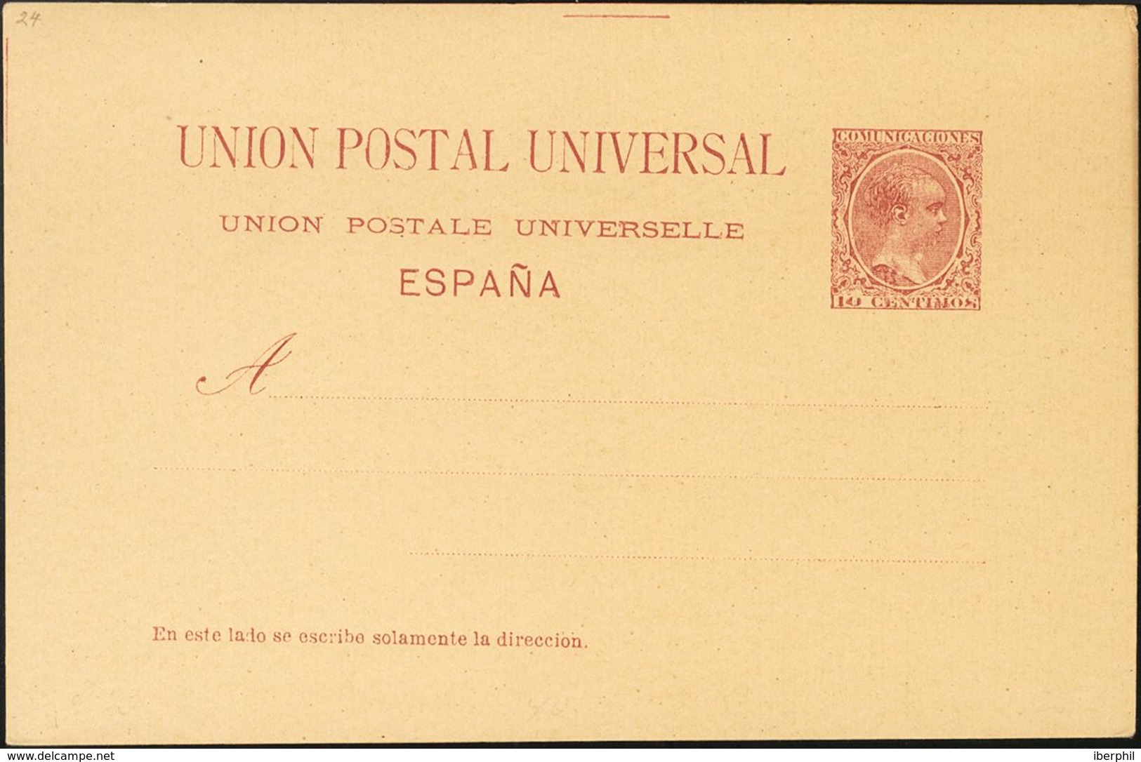 (*)EP21. 1890. 10 Cts Carmín Sobre Tarjeta Entero Postal. MAGNIFICA. Edifil 2019: 53 Euros - Sonstige & Ohne Zuordnung