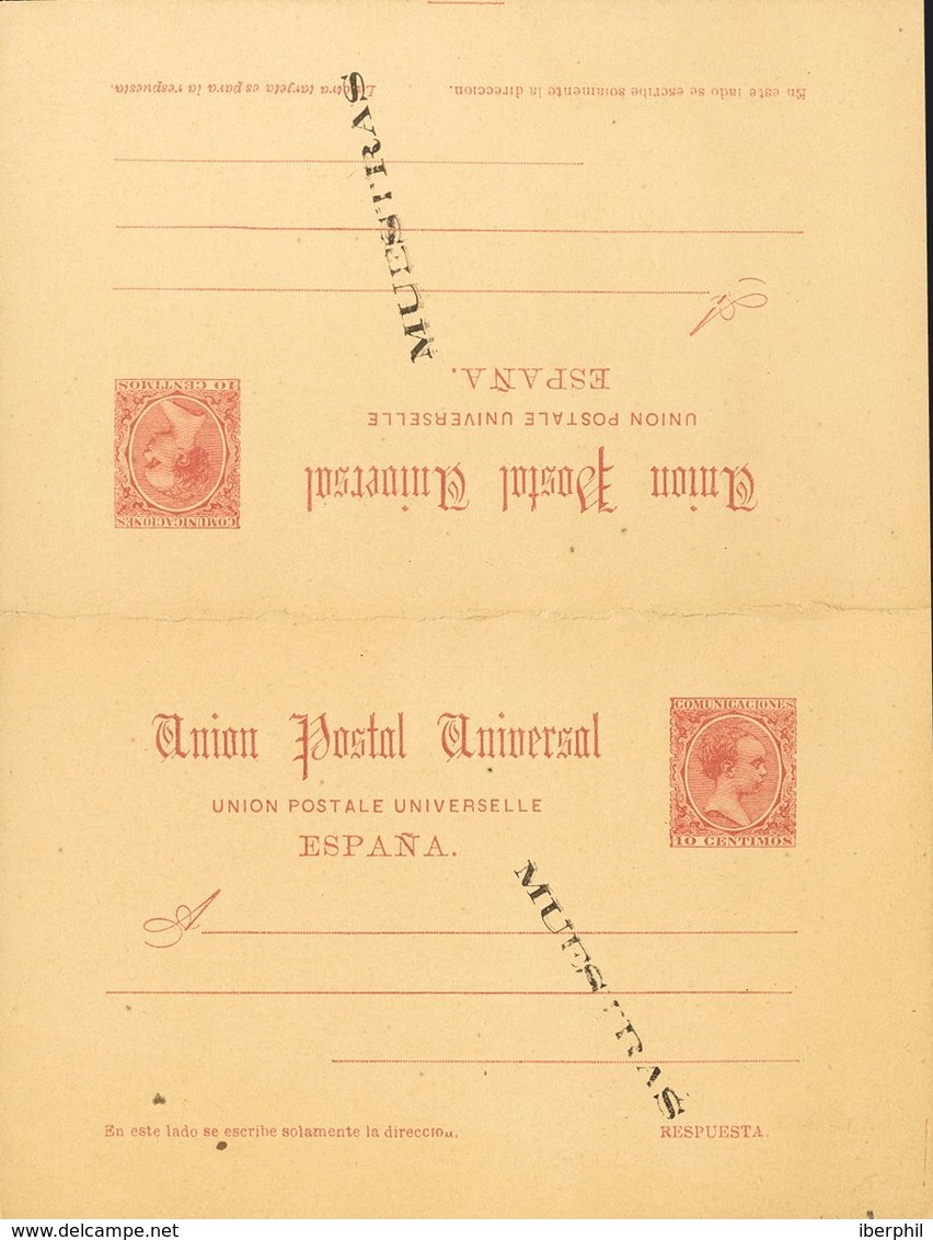 (*)EP22M, EP23M, EP24M. 1889. 15 Cts Castaño Sobre Tarjeta Entero Postal, 10 Cts+10 Cts Carmín Sobre Tarjeta Entero Post - Sonstige & Ohne Zuordnung