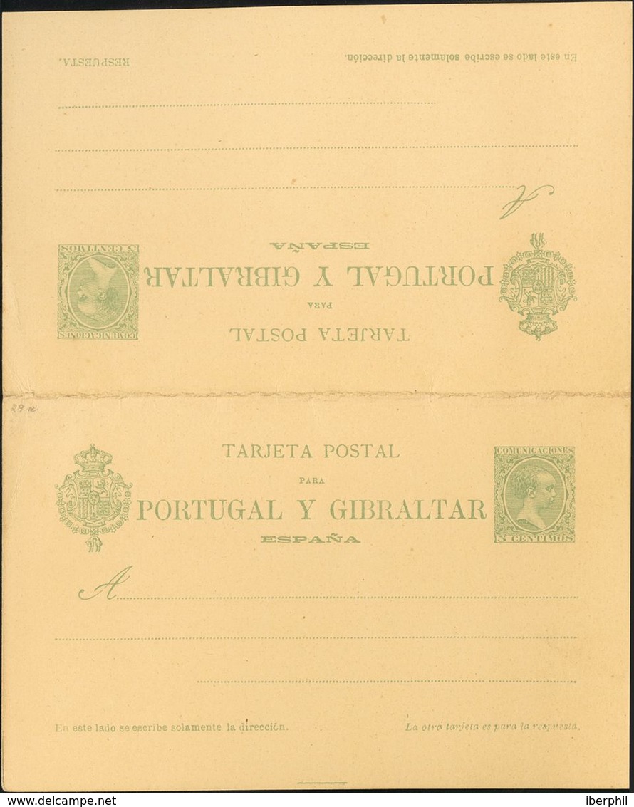 (*)EP35. 1893. 15 Cts+15 Cts Verde Sobre Tarjeta Entero Postal, De Ida Y Vuelta. MAGNIFICA. Edifil 2019: 61 Euros - Otros & Sin Clasificación