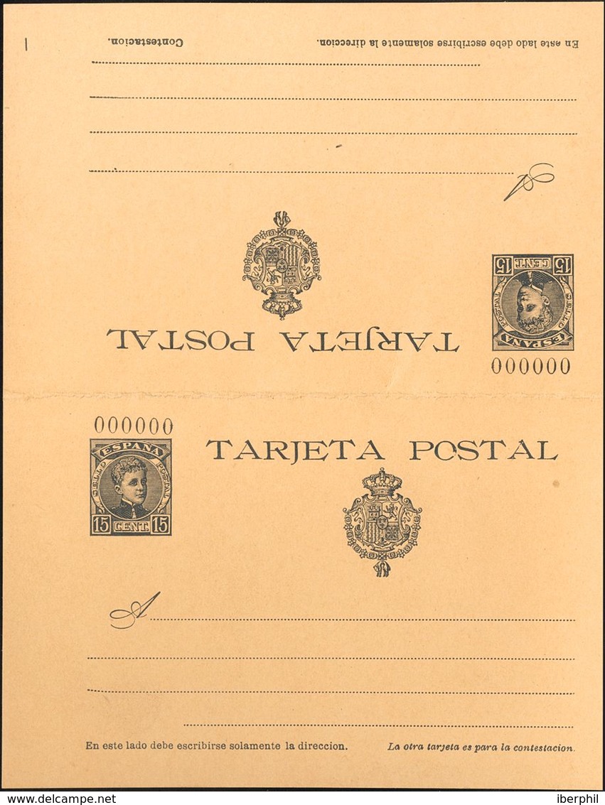 (*)EP37N, EP38NA. 1901. 10 Cts Castaño Sobre Tarjeta Entero Postal Y 15 Cts+15 Cts Pizarra Sobre Tarjeta Entero Postal D - Autres & Non Classés