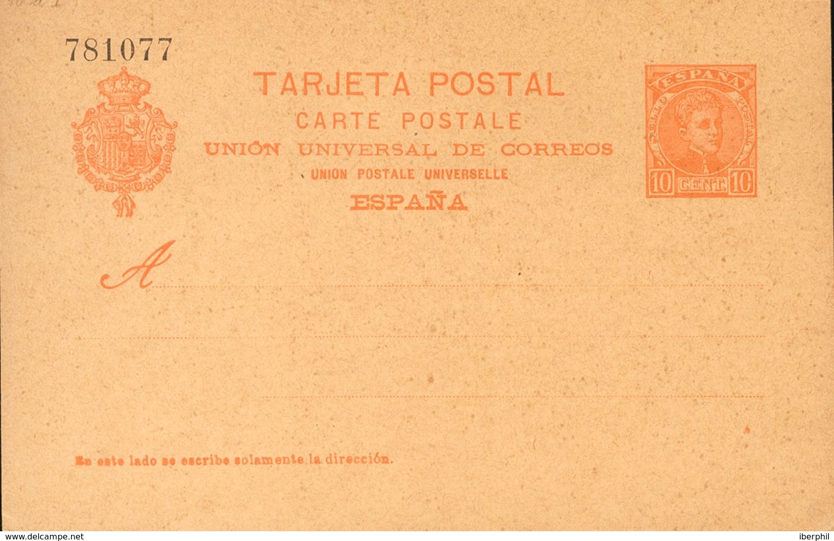 (*)EP42. 1902. 10 Cts Naranja Sobre Tarjeta Entero Postal. MAGNIFICA. Edifil 2020: 128 Euros - Otros & Sin Clasificación