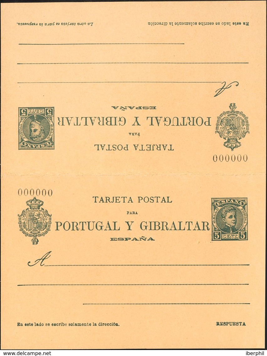 (*)EP43/44N. 1903. 5 Cts Verde Azulado Sobre Tarjeta Entero Postal Y 5 Cts+5 Cts Sobre Tarjeta Entero Postal De Ida Y Vu - Other & Unclassified