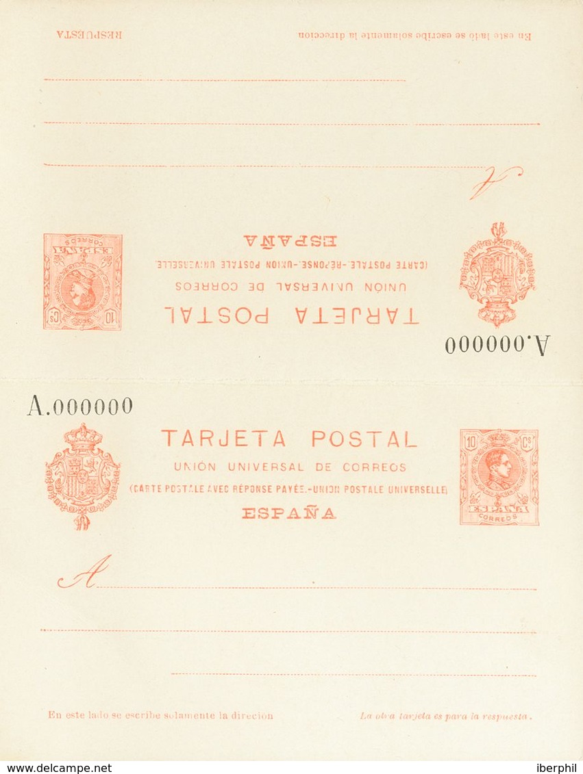 (*)EP53/54N. 1910. 10 Cts Naranja Sobre Tarjeta Entero Postal Y 10 Cts+10 Cts Naranja Sobre Tarjeta Entero Postal De Ida - Autres & Non Classés