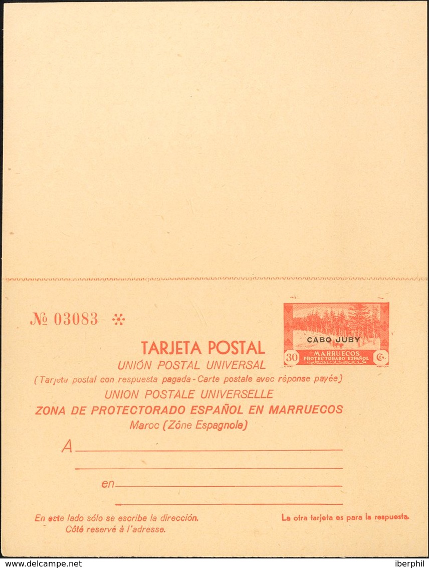 (*)EP4. 1935. 30 Cts+30 Cts Rojo Sobre Tarjeta Entero Postal, De Ida Y Vuelta. MAGNIFICA. Edifil 2019: 285 Euros - Sonstige & Ohne Zuordnung