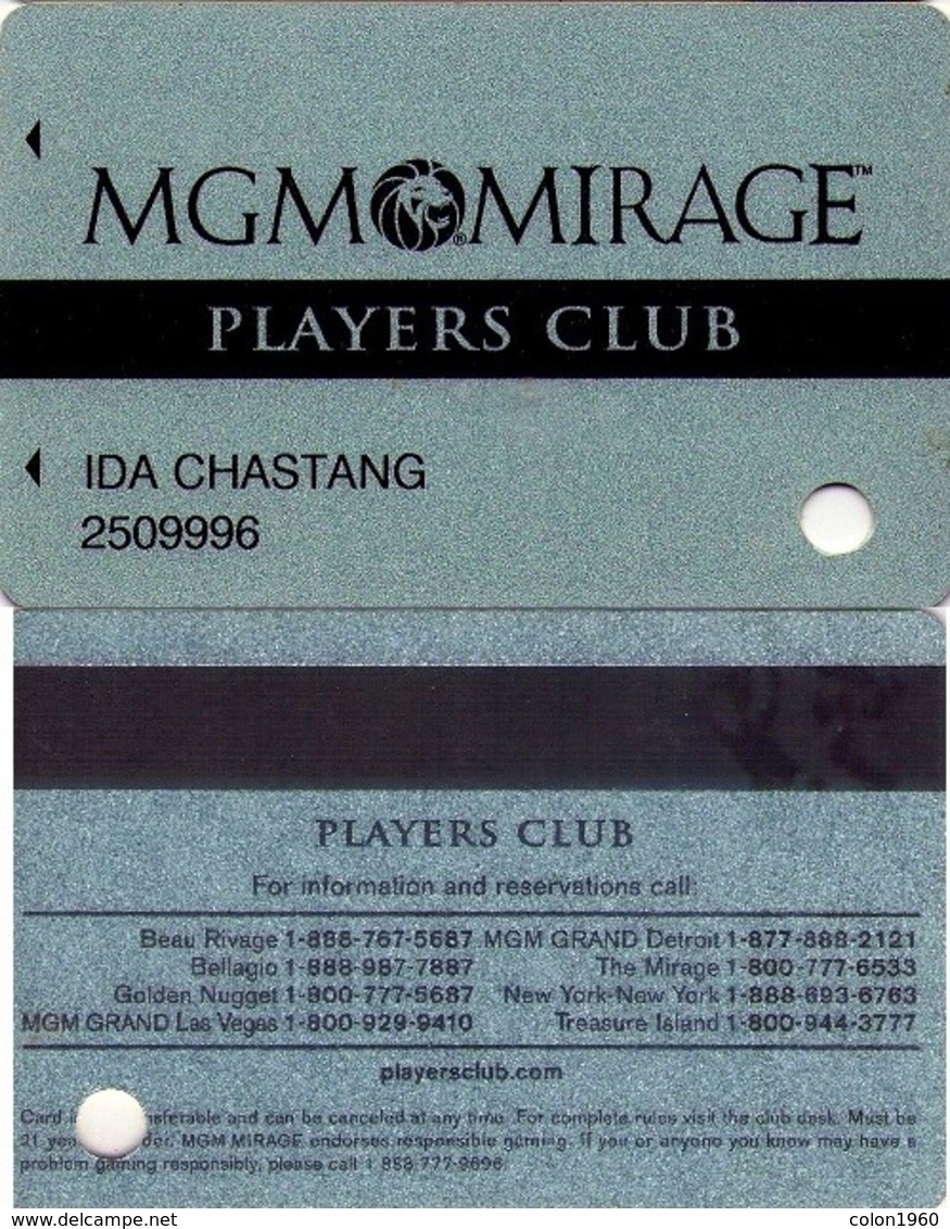 TARJETA DE CASINO - CASINO CARD. MGM MIRAGE CASINO. 005. - Tarjetas De Casino