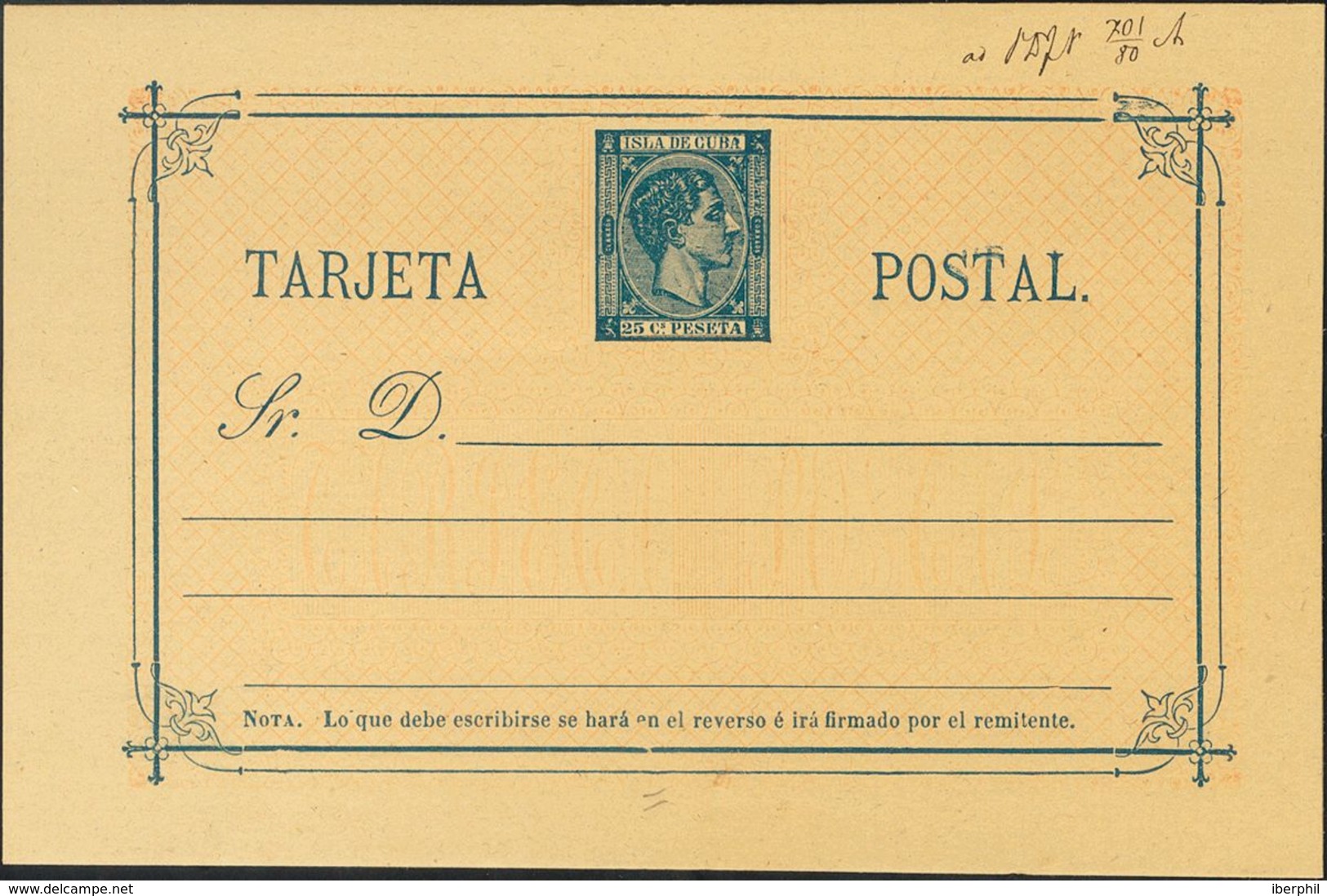 (*)EP1. 1878. 25 Cts Azul Y Naranja Sobre Tarjeta Entero Postal. MAGNIFICA. Edifil 2020: 36 Euros - Otros & Sin Clasificación