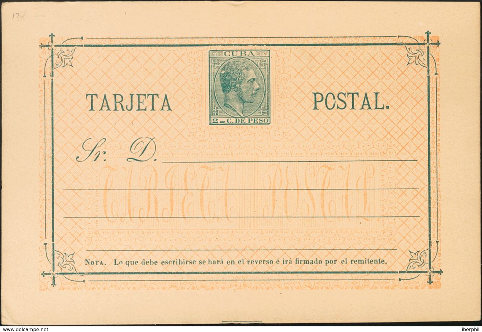 (*)EP15. 1882. 2 Ctvos Verde Sobre Tarjeta Entero Postal. MAGNIFICA. Edifil 2020: 78 Euros - Sonstige & Ohne Zuordnung
