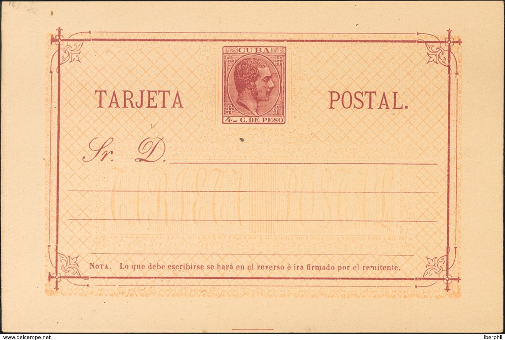 (*)EP17. 1882. 4 Ctvos Carmín Sobre Tarjeta Entero Postal. MAGNIFICA. Edifil 2020: 44 Euros - Sonstige & Ohne Zuordnung